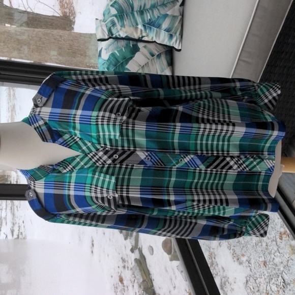 Karl Lagerfeld Long Sleeve Top Blouse Button Down M - Picture 4 of 9